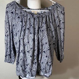 Paisley Pattern 3/4 Sleeve Top
